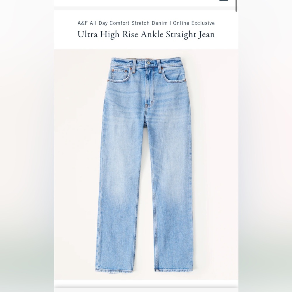 Abercrombie and Fitch ankle straight ultra high rise jeans